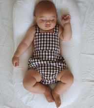 Load image into Gallery viewer, Cocoa Gingham - Cross Back Romper