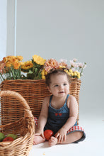 Load image into Gallery viewer, Strawberry Picnic Denim Overalls