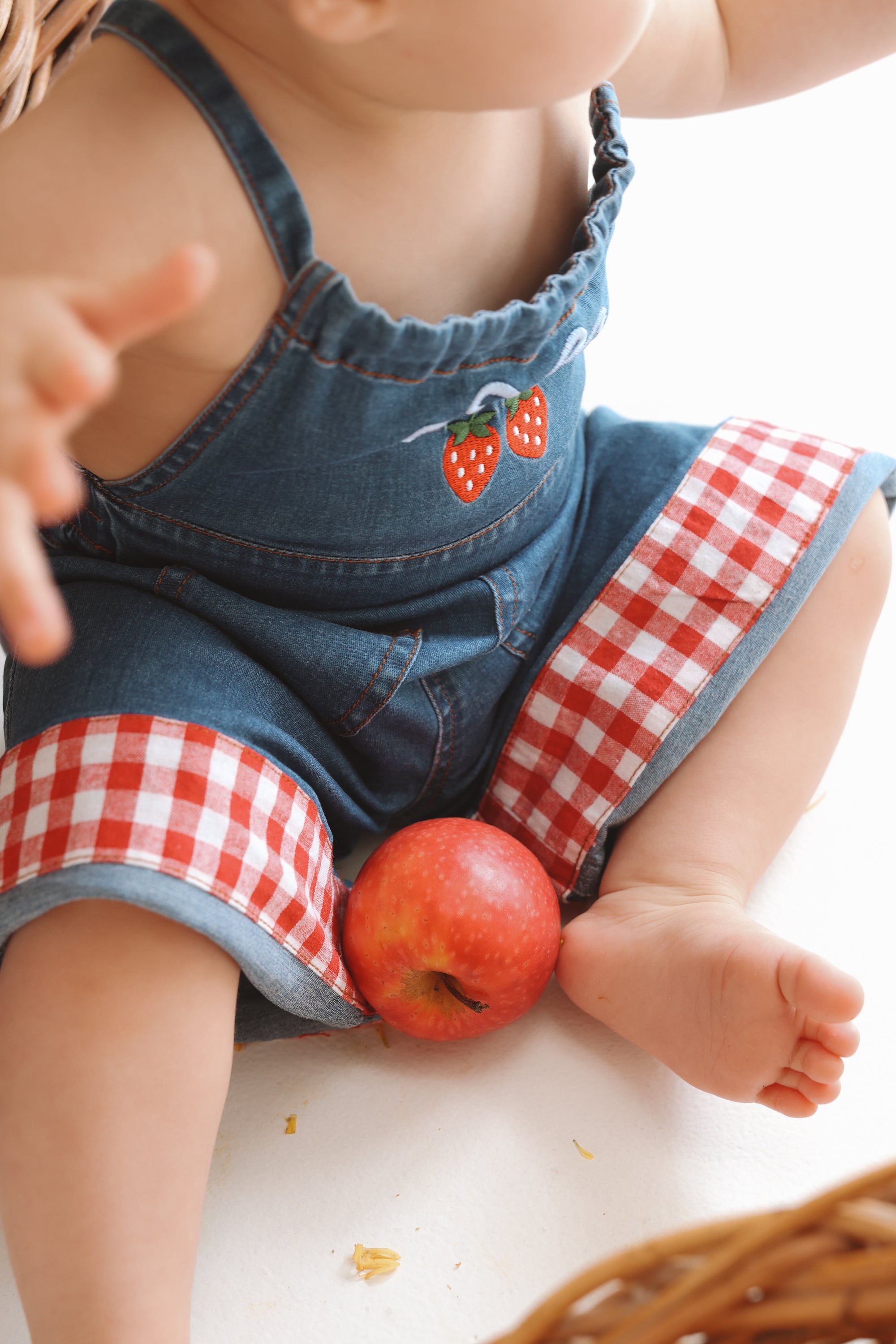 Strawberry Picnic Denim Jumpsuit