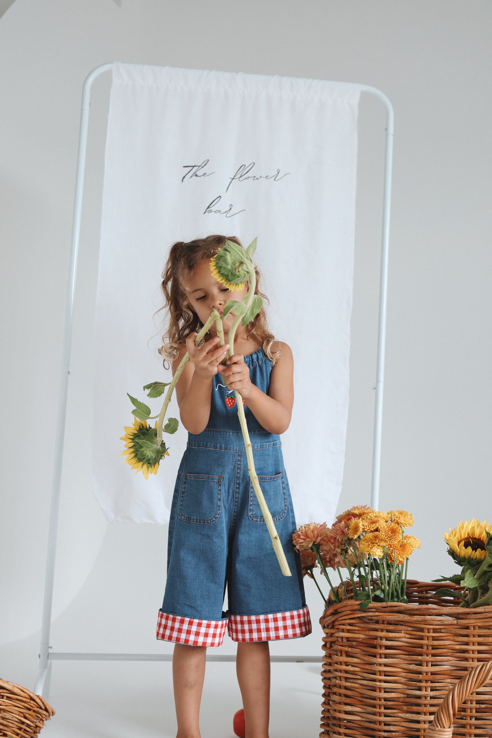 Strawberry Picnic Denim Jumpsuit
