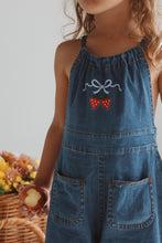 Load image into Gallery viewer, Strawberry Picnic Denim Overalls