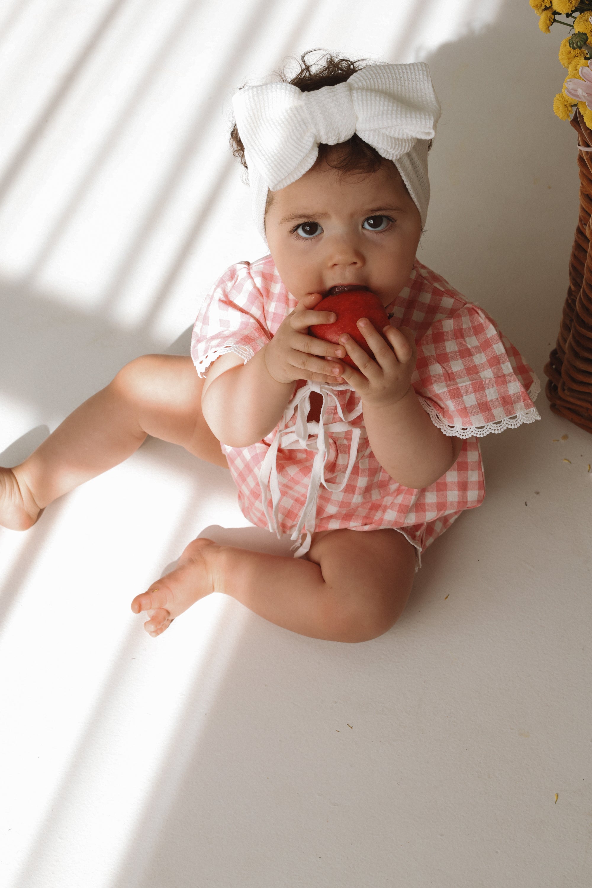 Dorothy Flutter Sleeve Romper - Pink Gingham
