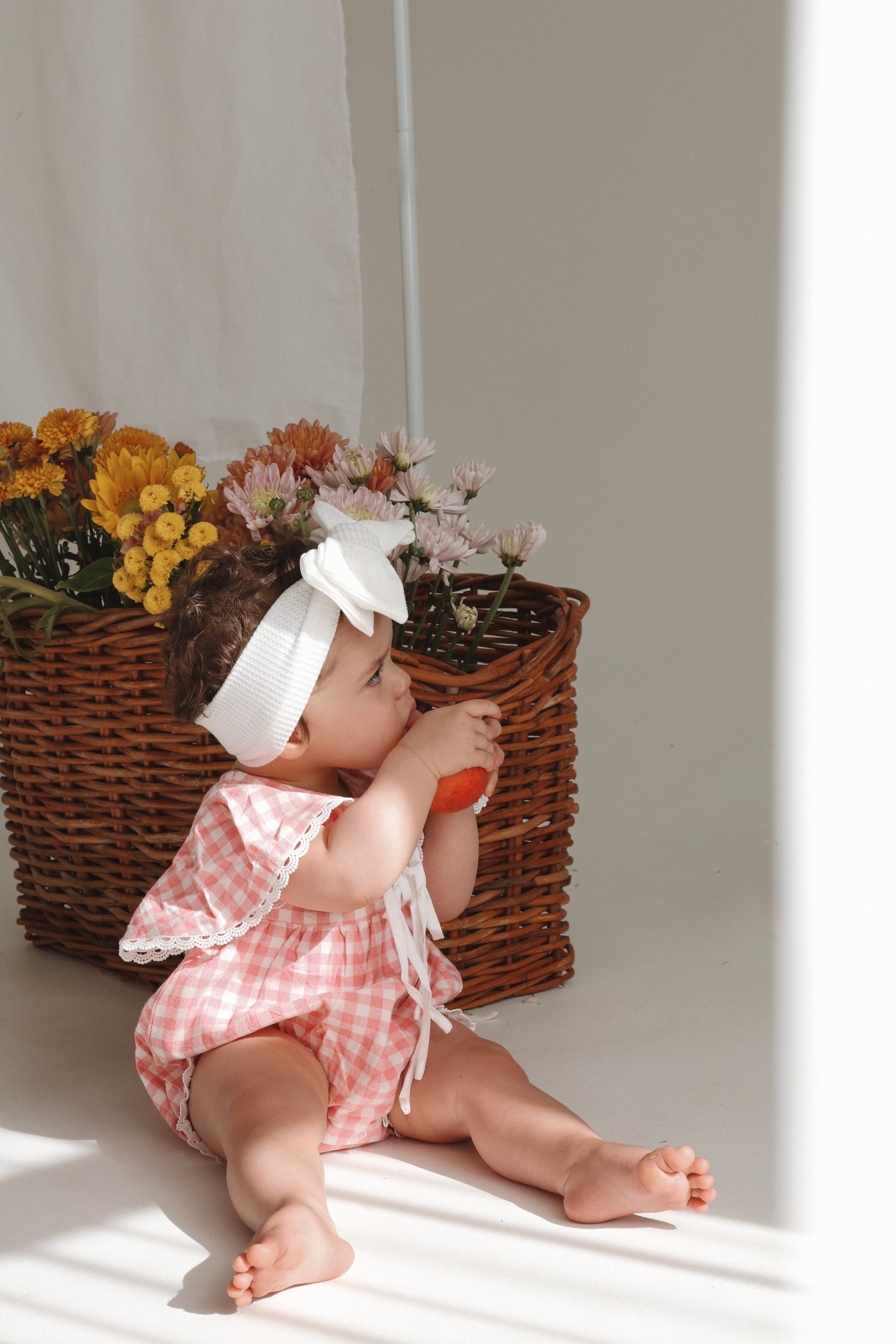 Dorothy Flutter Sleeve Romper - Pink Gingham