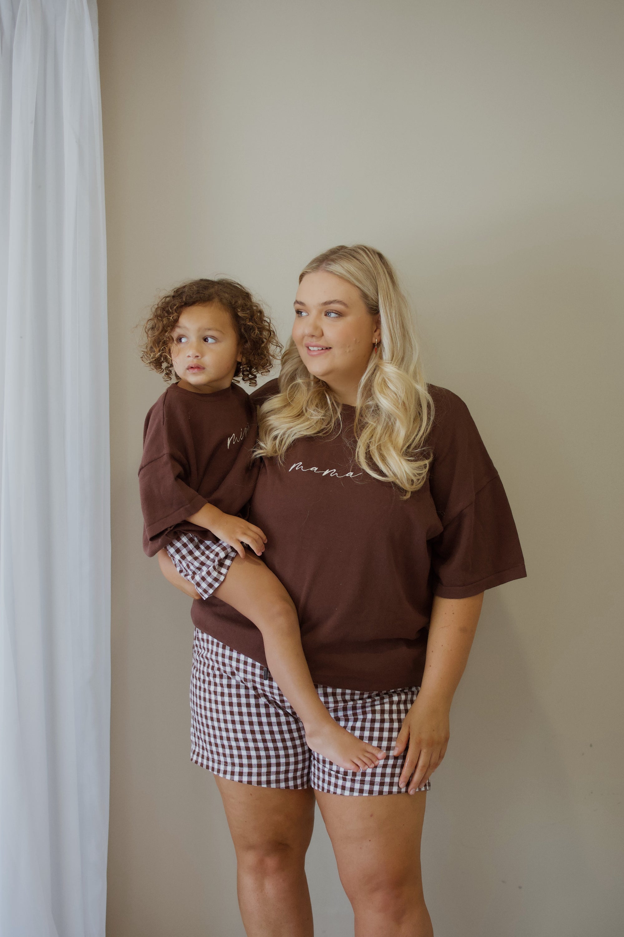 Kids Cocoa Gingham Shorts