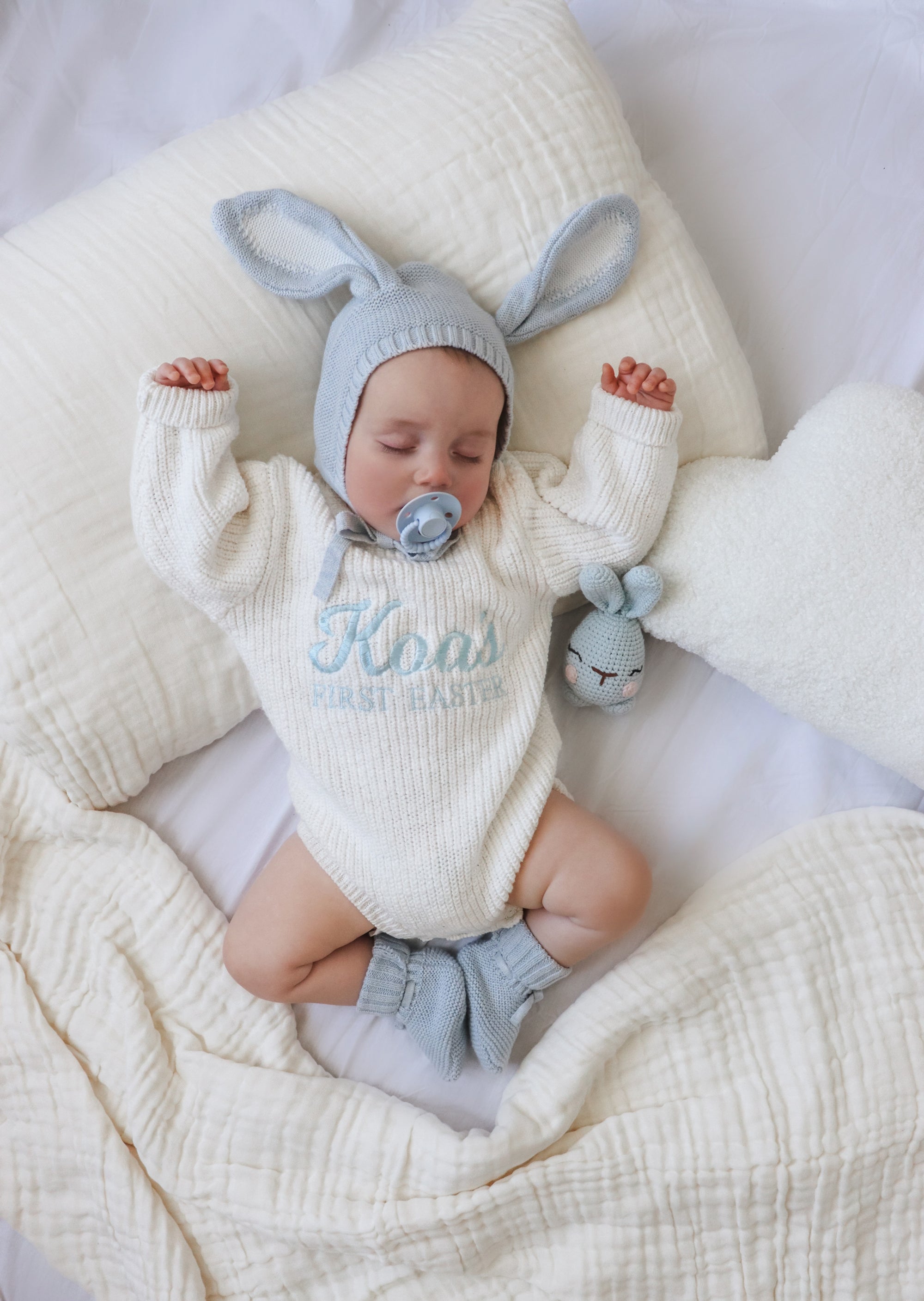 Mini Knit Booties - Powder Blue