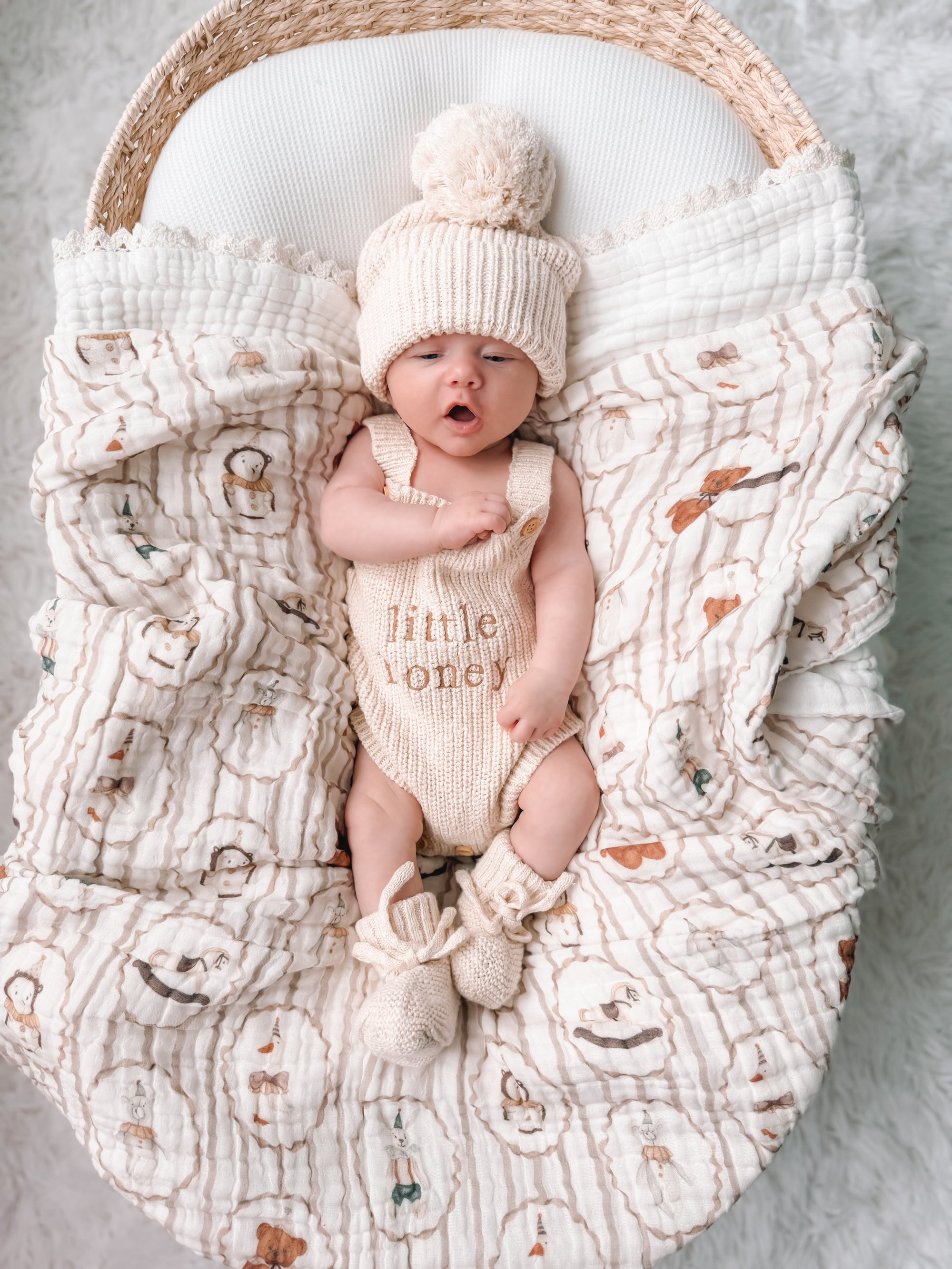 'Little Honey' Singlet Knit Romper - Honey