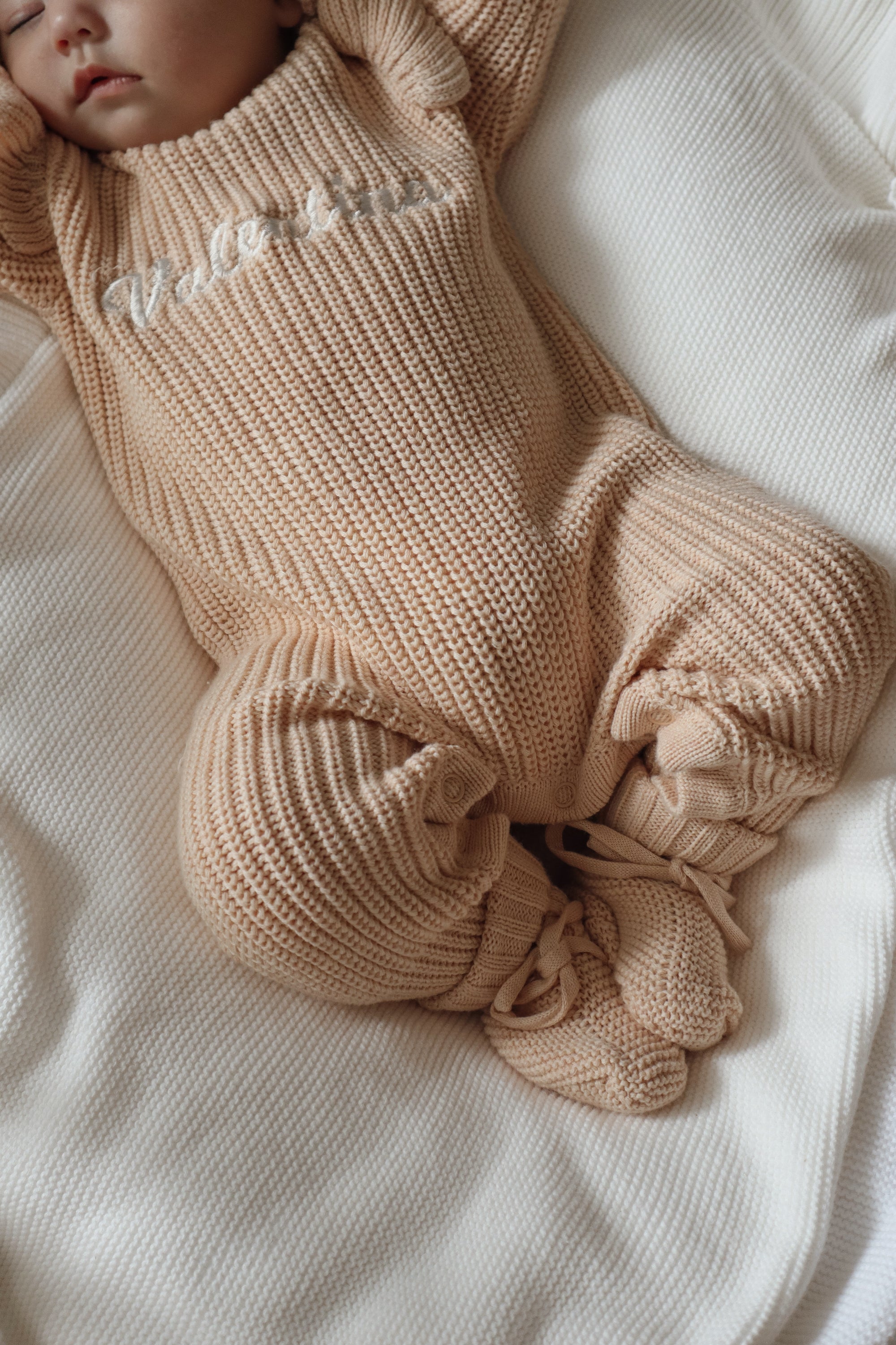 Frankie Shoulder Flutter Knit Romper &amp; Beanie Bundle - Pink Lemonade