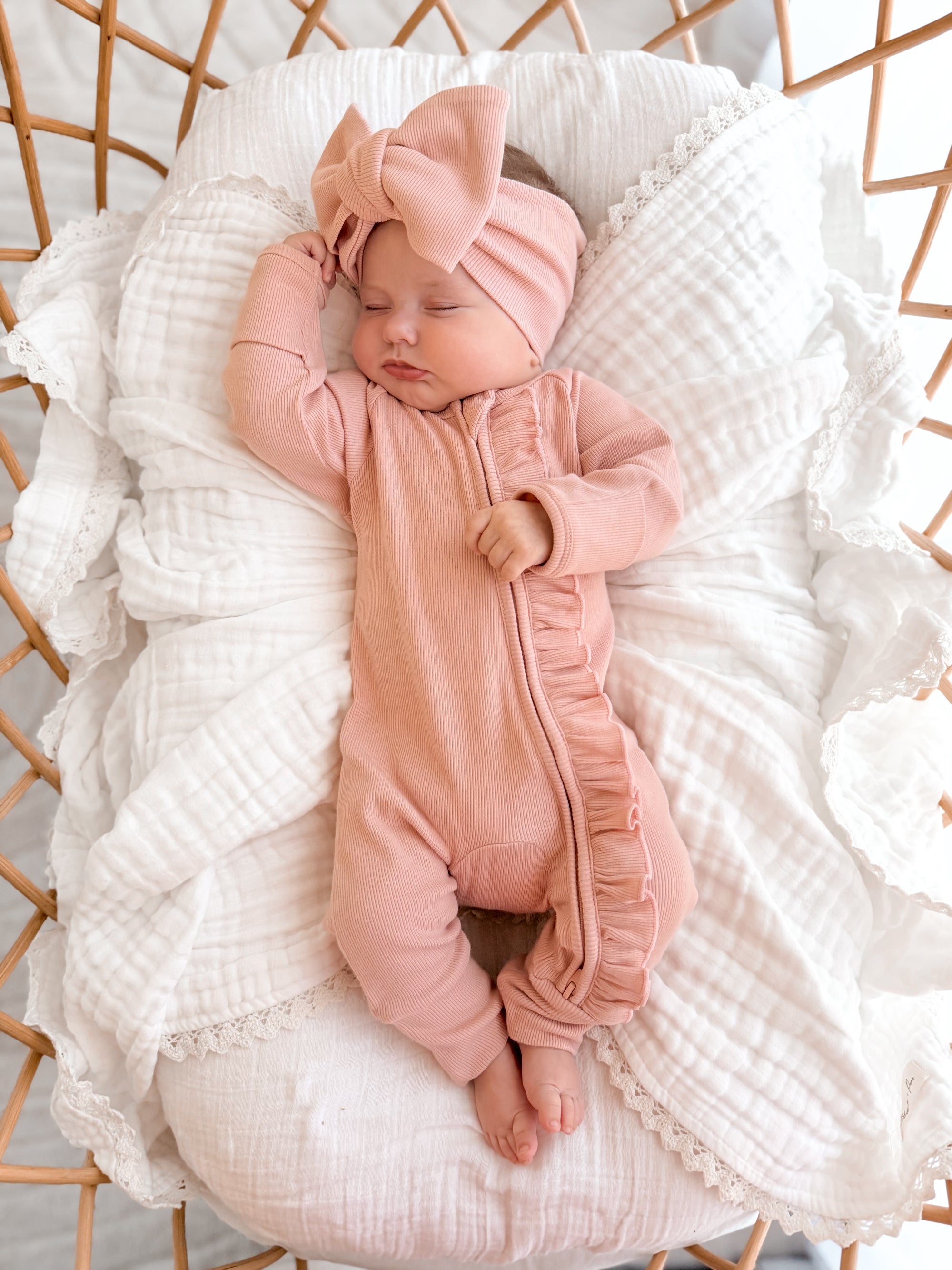 Cotton Growsuit - Dusty Pink