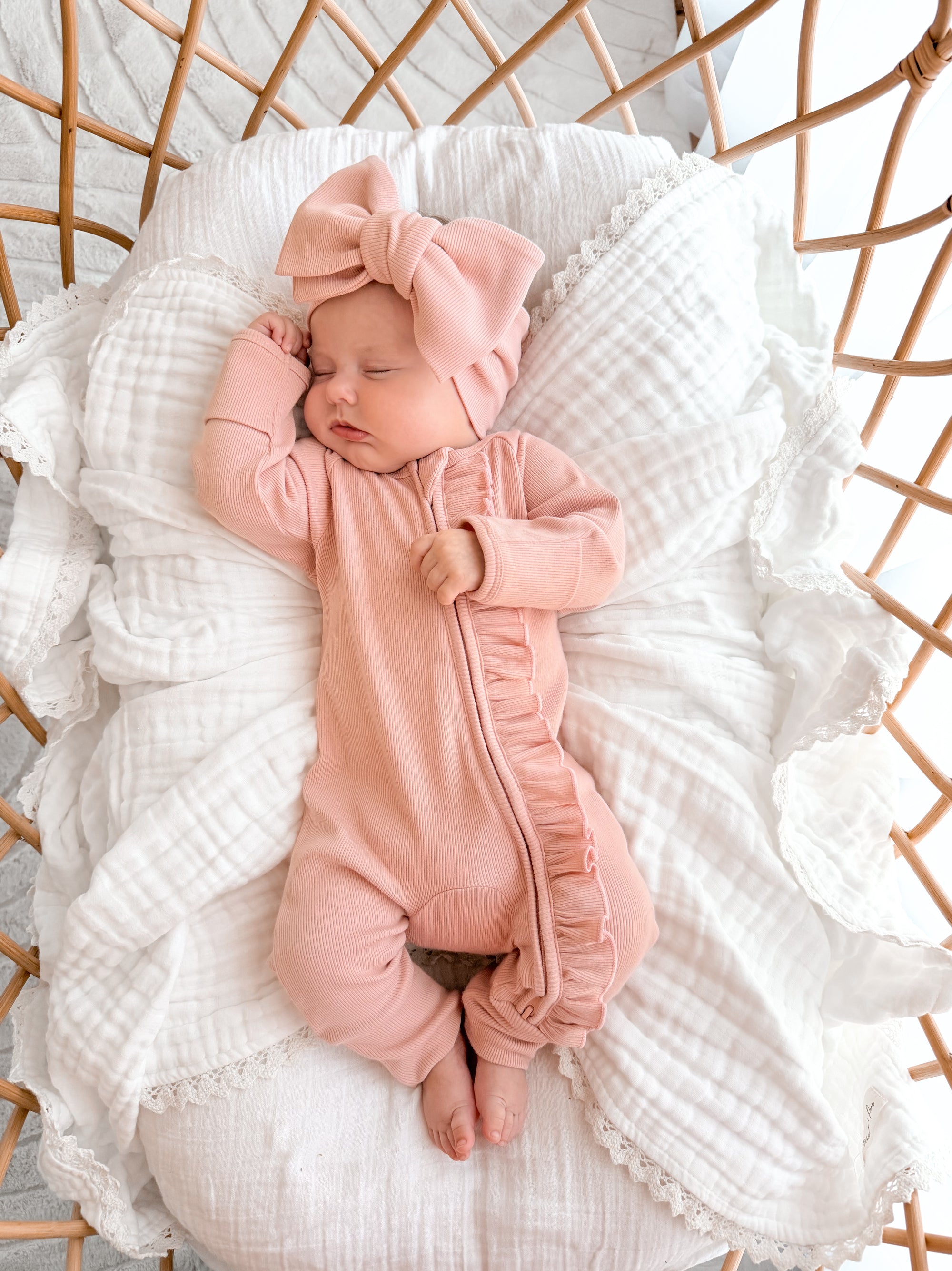 Cotton Growsuit - Dusty Pink