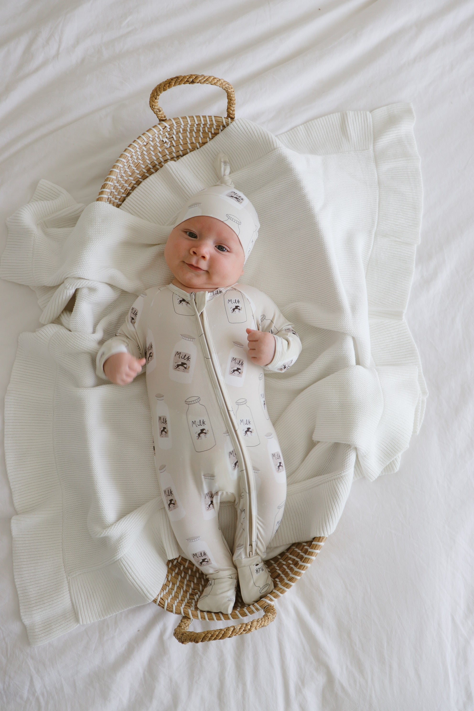 SALE Bamboo Knotted Beanie - Milk Bottle