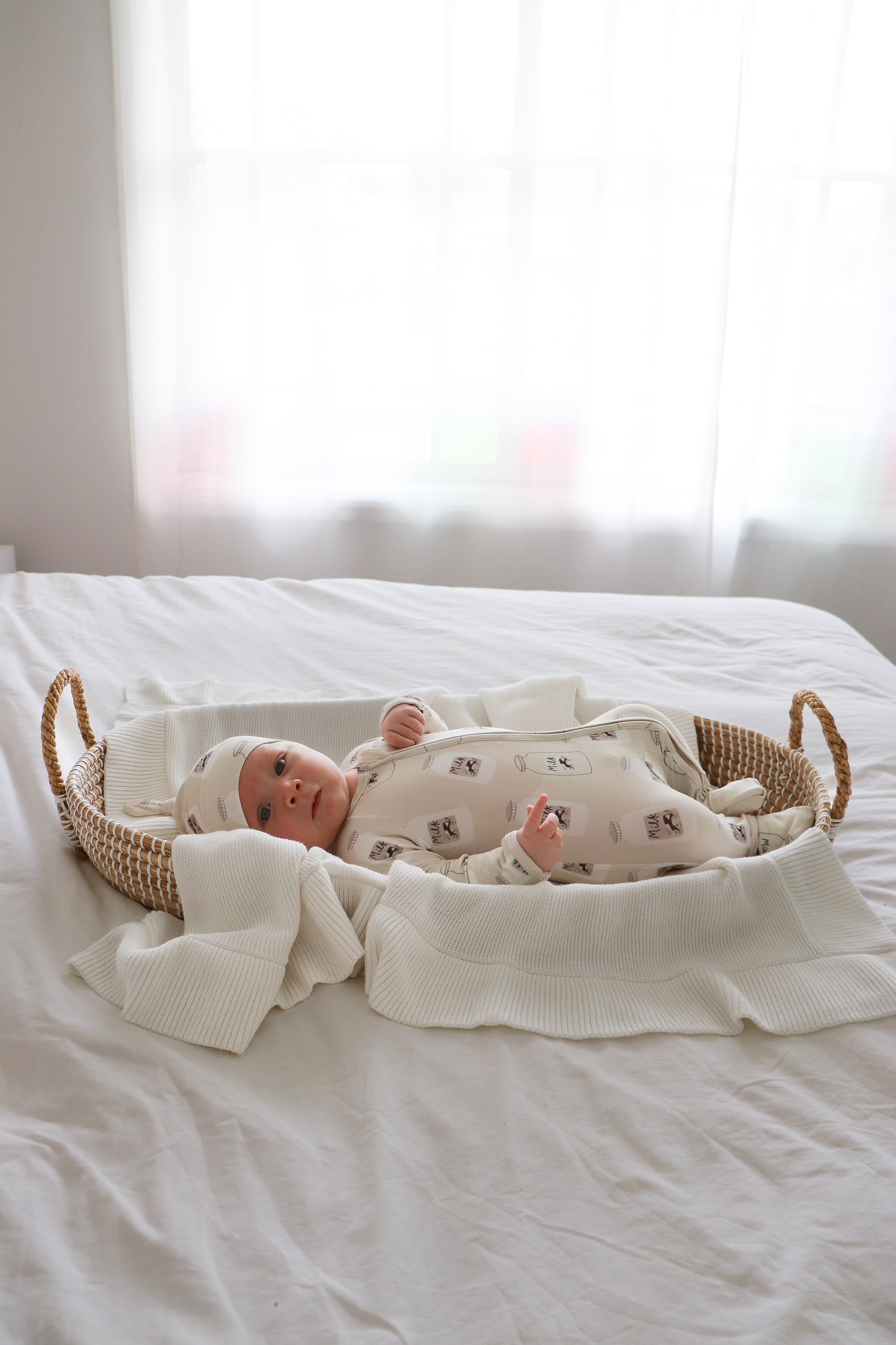 SALE Bamboo Knotted Beanie - Milk Bottle
