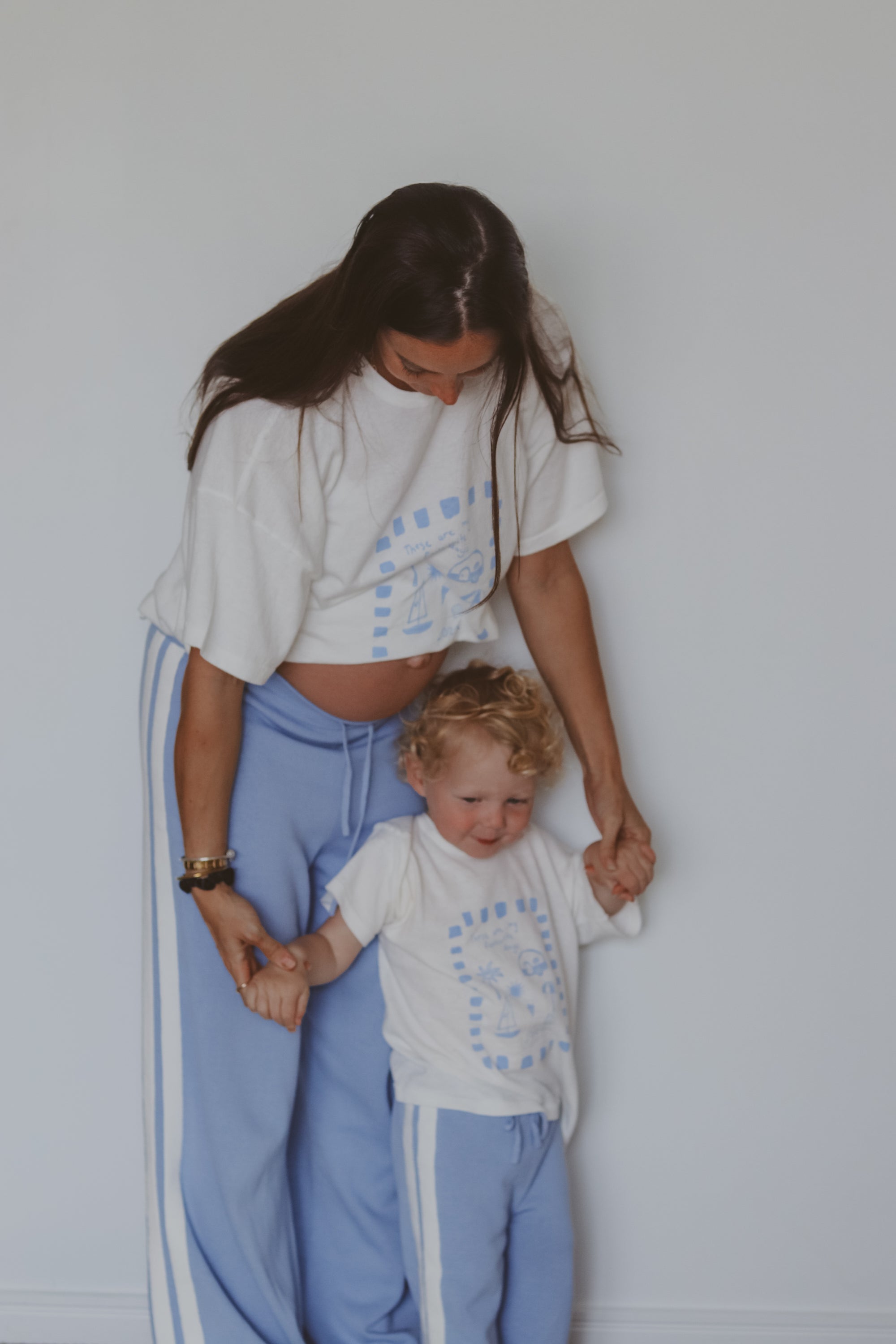 Quinn Pant - Mini - Blue with White Stripes