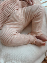 Load image into Gallery viewer, Frill Ribbed Knit Leggings - Pink Lemonade