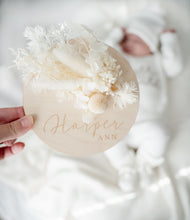 Load image into Gallery viewer, Dried Floral Announcement Plaque