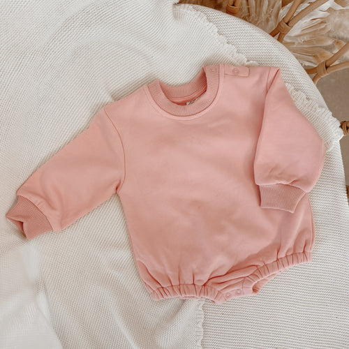 Long Sleeve Bubble Romper - Fairy Floss