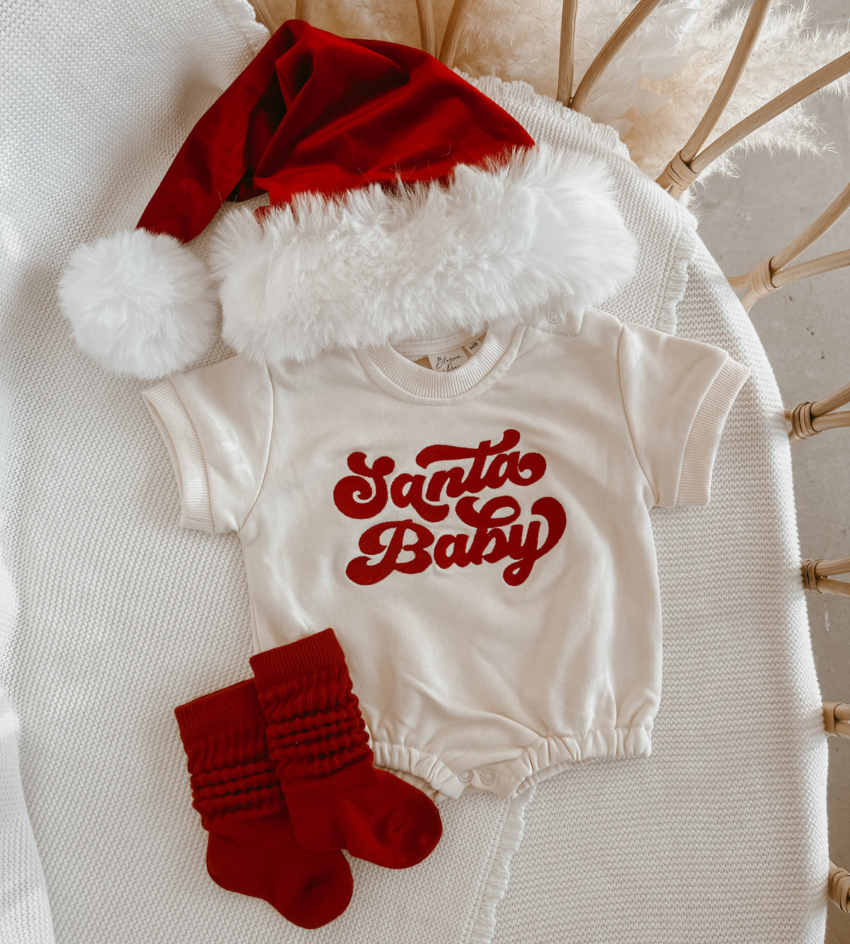 Vintage 'Santa Baby' Short Sleeve Bubble Romper