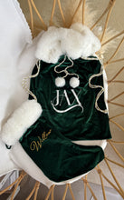 Load image into Gallery viewer, Personalised Holiday Velvet Stocking (New) - Emerald