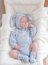 Load image into Gallery viewer, 'My First Easter' Long Sleeve Knit Romper - Powder Blue