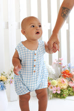 Load image into Gallery viewer, Bluebird Gingham Playsuit (Pre Order Est. Dispatch Mid Feb)
