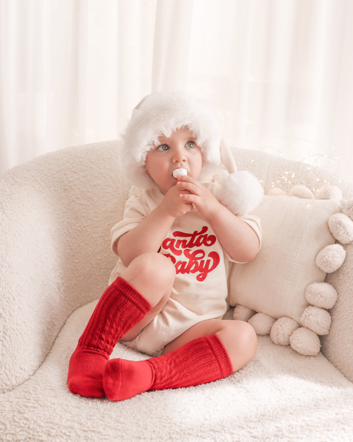 Vintage 'Santa Baby' Short Sleeve Bubble Romper