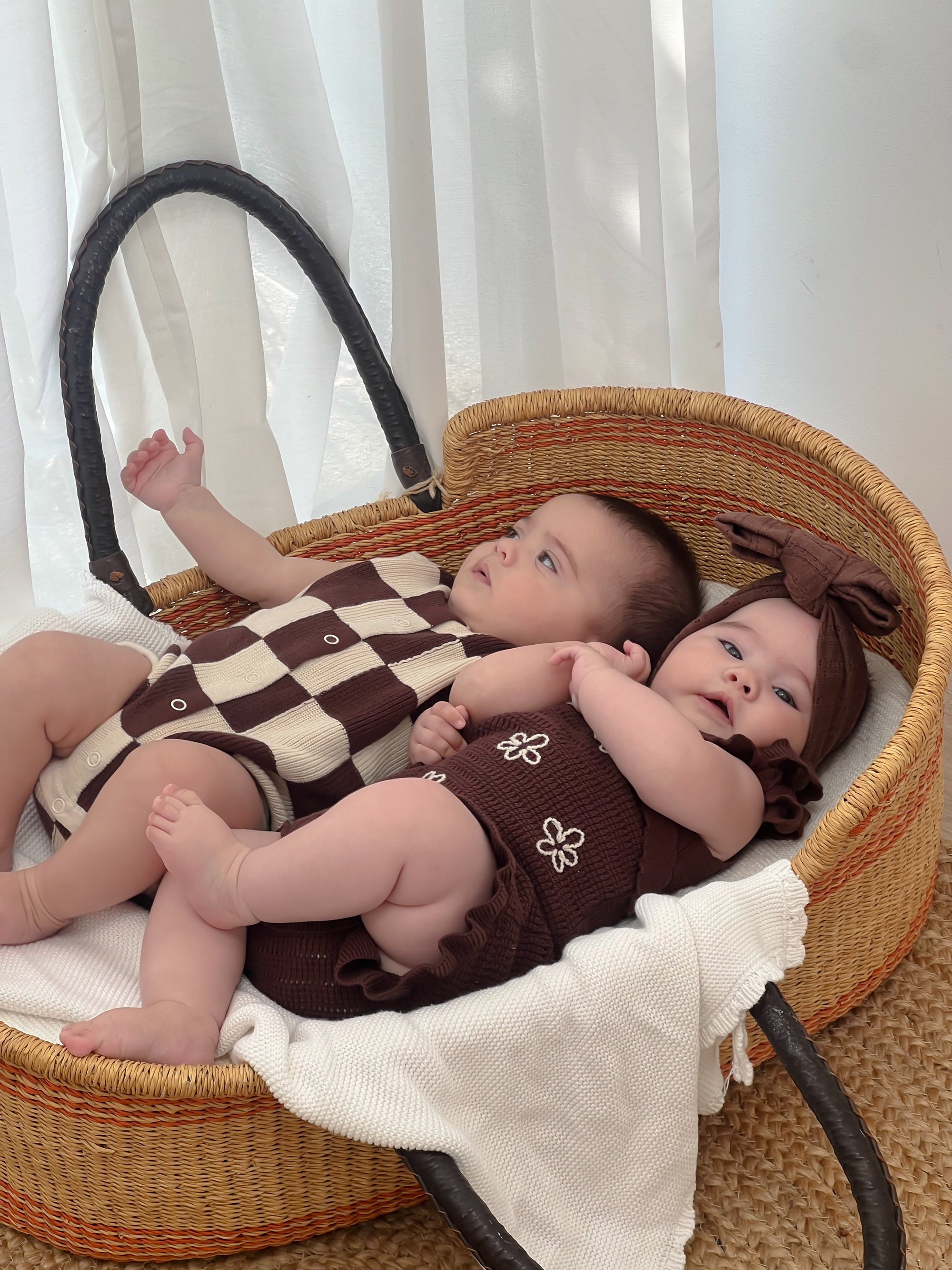 Espresso Check Knit Romper