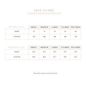 Ladies Cocoa Gingham Pants