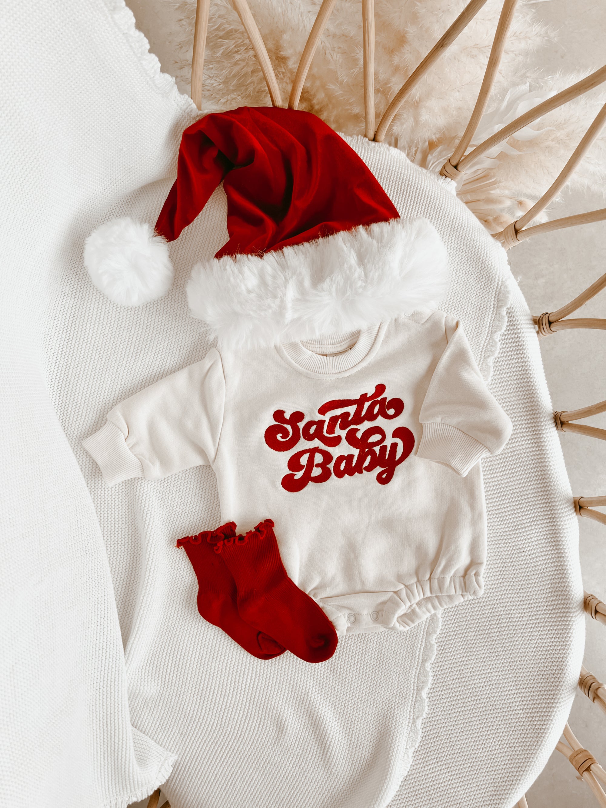 Vintage 'Santa Baby' Long Sleeve Bubble Romper*