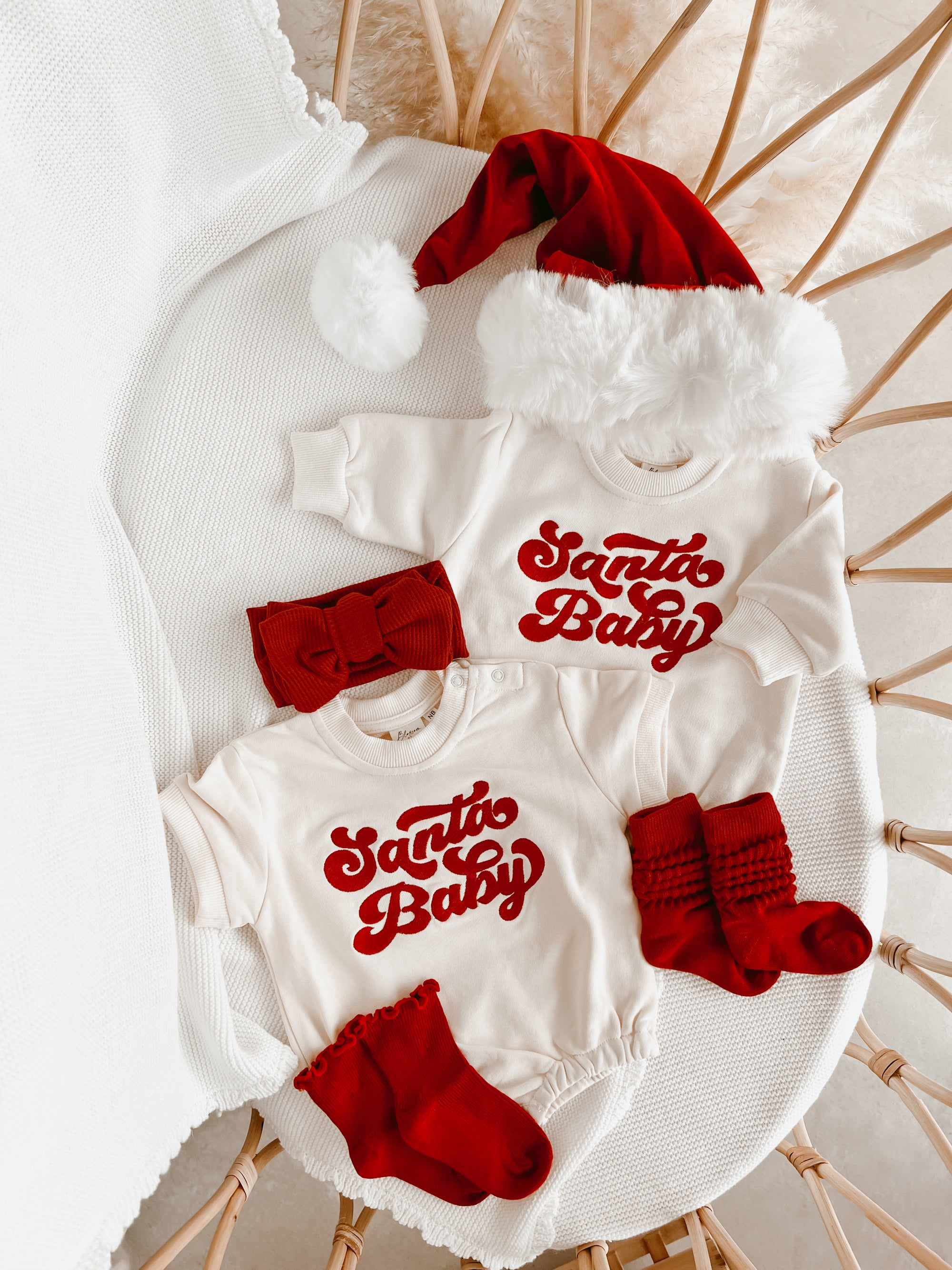 Vintage 'Santa Baby' Long Sleeve Bubble Romper*