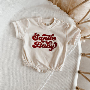 Vintage 'Santa Baby' Short Sleeve Bubble Romper - PRE ORDER - Est. Dispatch October