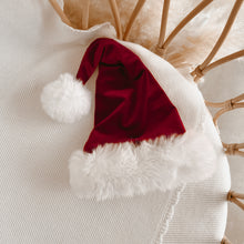 Load image into Gallery viewer, Velvet Santa Hat - Burgundy - PRE ORDER DISPATCH SEPTEMBER