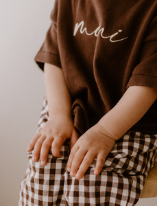 Kid's Cocoa Gingham Pants