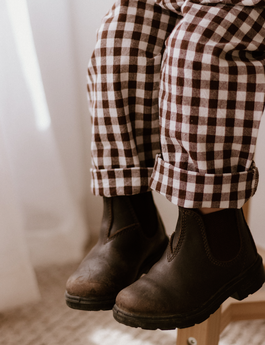 Kids Cocoa Gingham Pants
