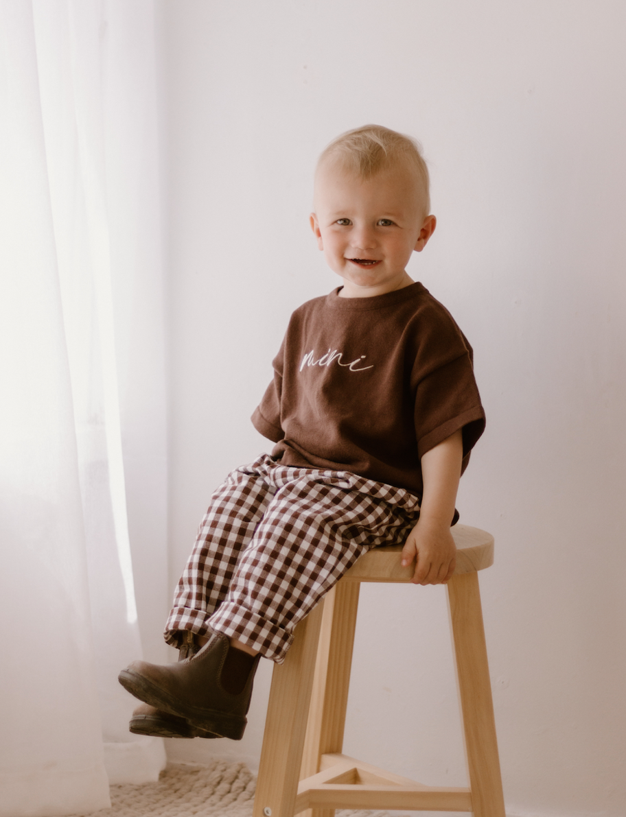 Kids Cocoa Gingham Pants