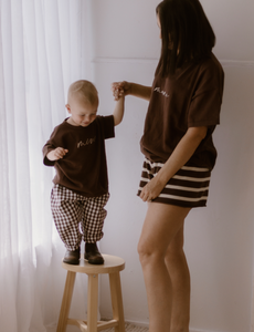 Kid's Cocoa Gingham Pants