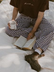 Ladies Cocoa Gingham Pants