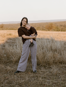 Ladies Cocoa Gingham Pants