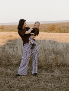 Ladies Cocoa Gingham Pants