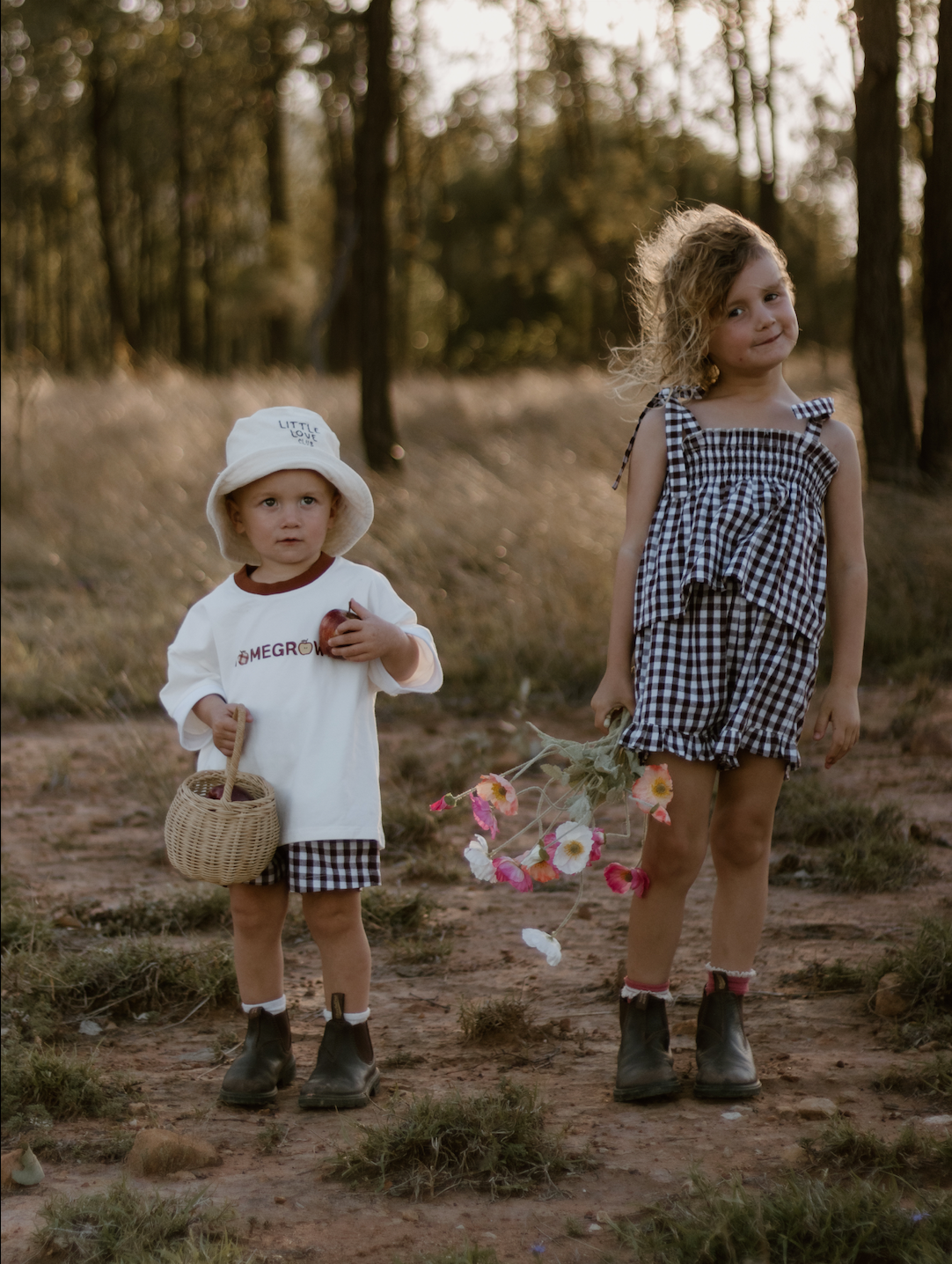 Cocoa Gingham - Two Piece Set