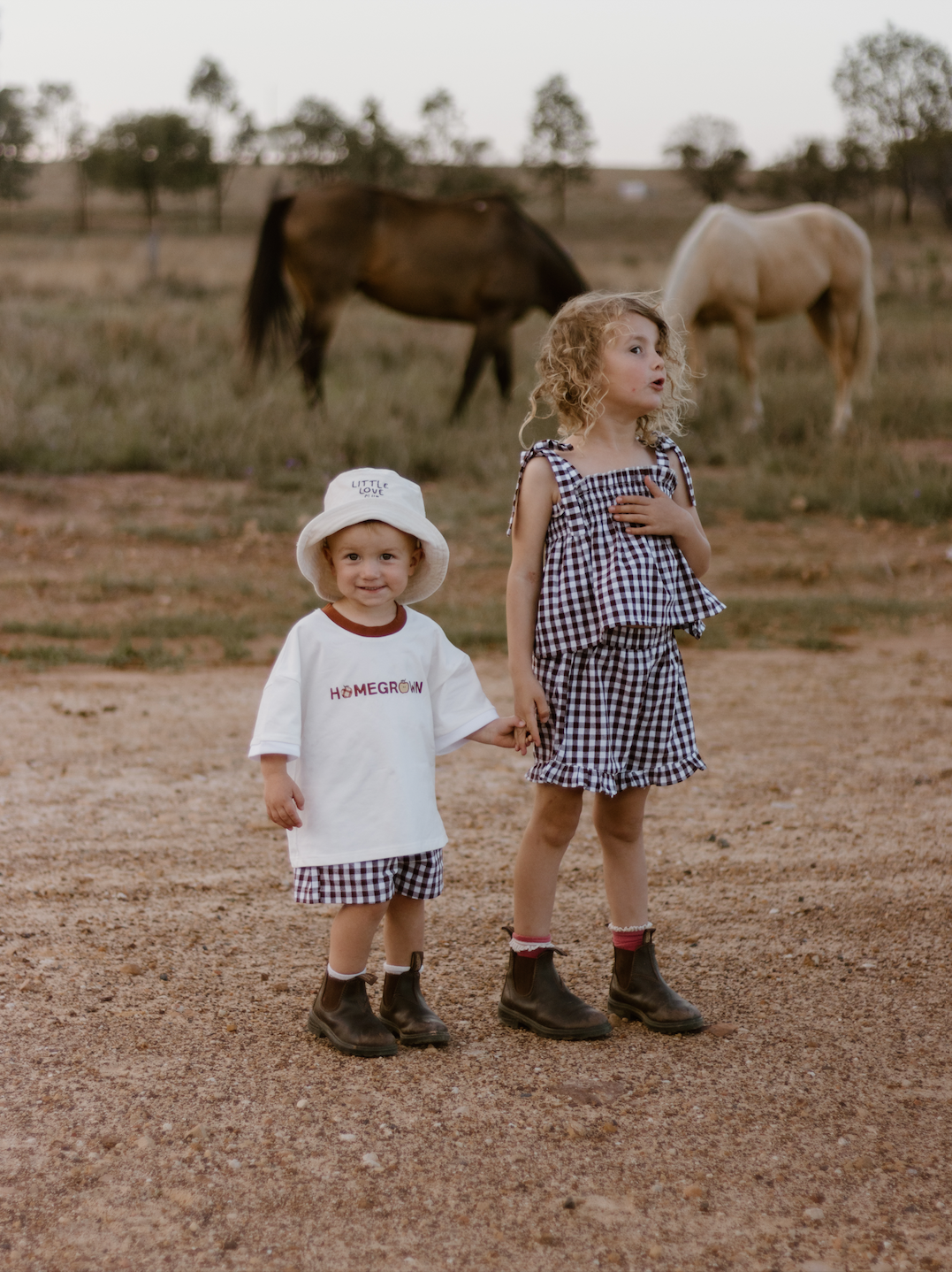 Cocoa Gingham - Two Piece Set