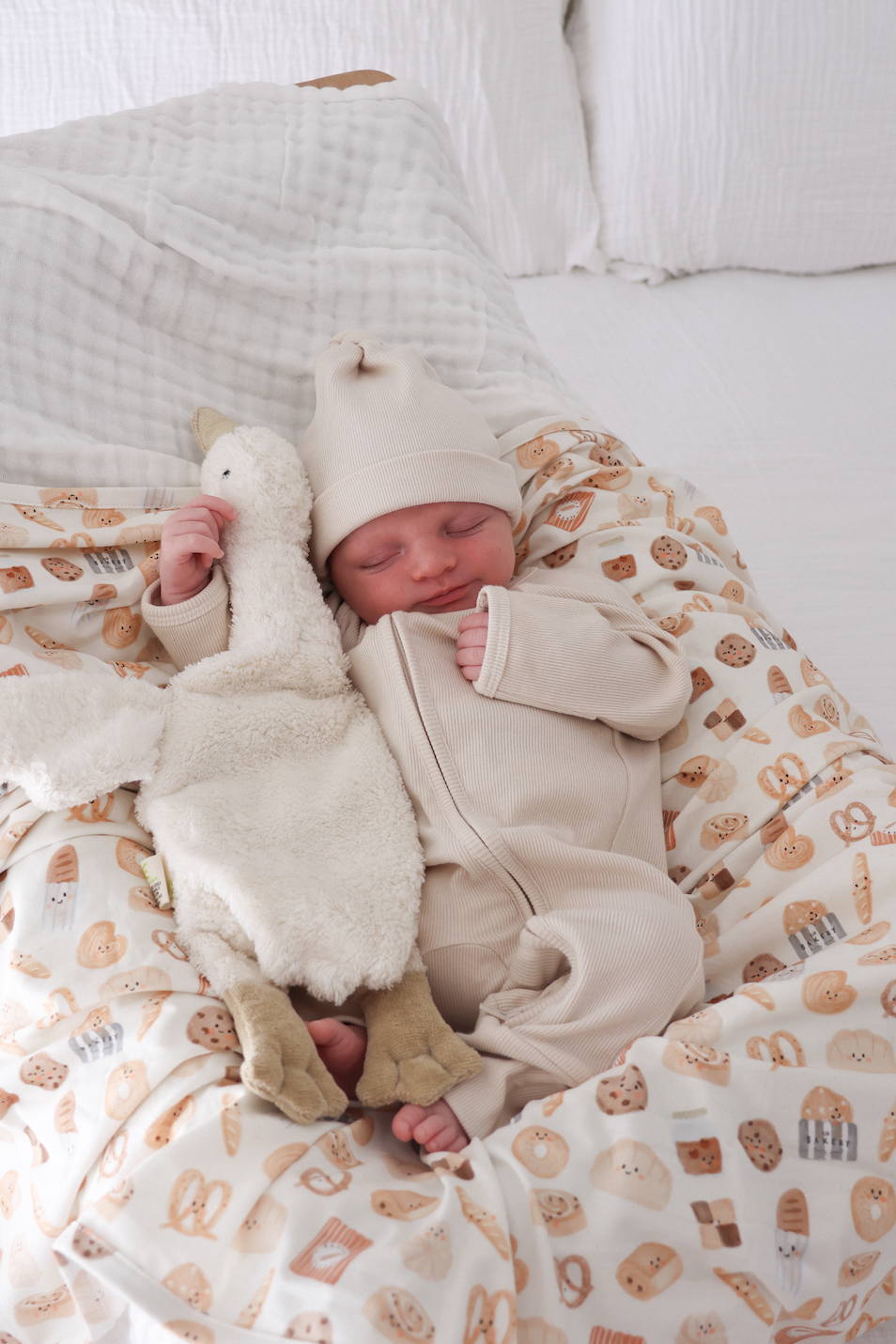 Knotted Cotton Beanie - Vanilla Bean