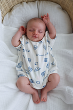 Load image into Gallery viewer, 'Brunch Club' Slouch Romper - Blue &amp; White