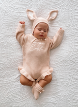 Load image into Gallery viewer, 'My First Easter' Long Sleeve Frill Knit Romper - Pink Lemonade
