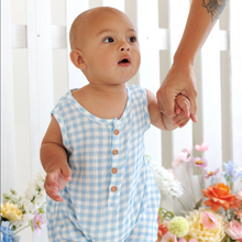 Load image into Gallery viewer, Bluebird Gingham Playsuit (Pre Order Est. Dispatch Mid Feb)
