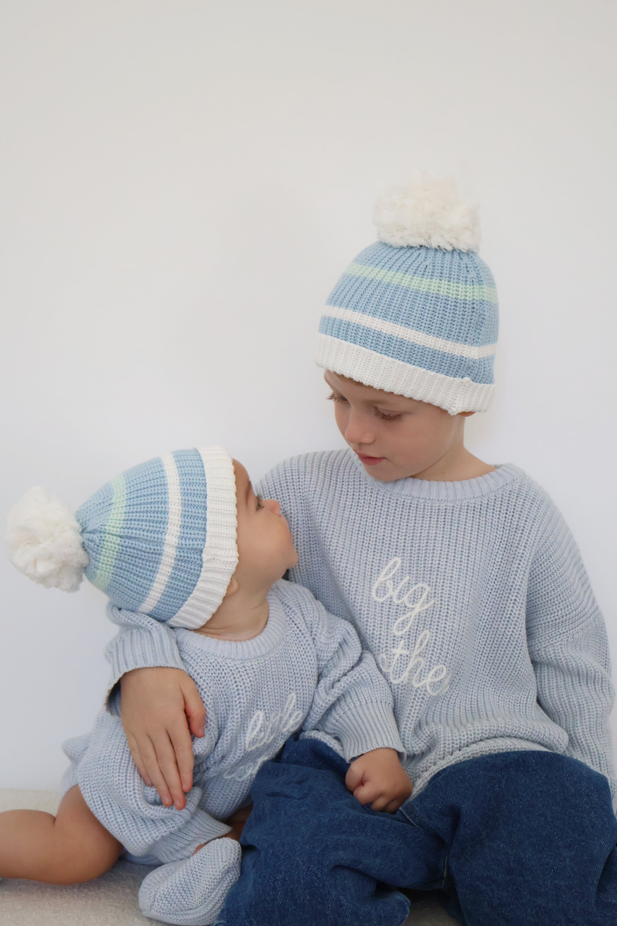 'Big Brother' Mini Knit Sweater - Powder Blue