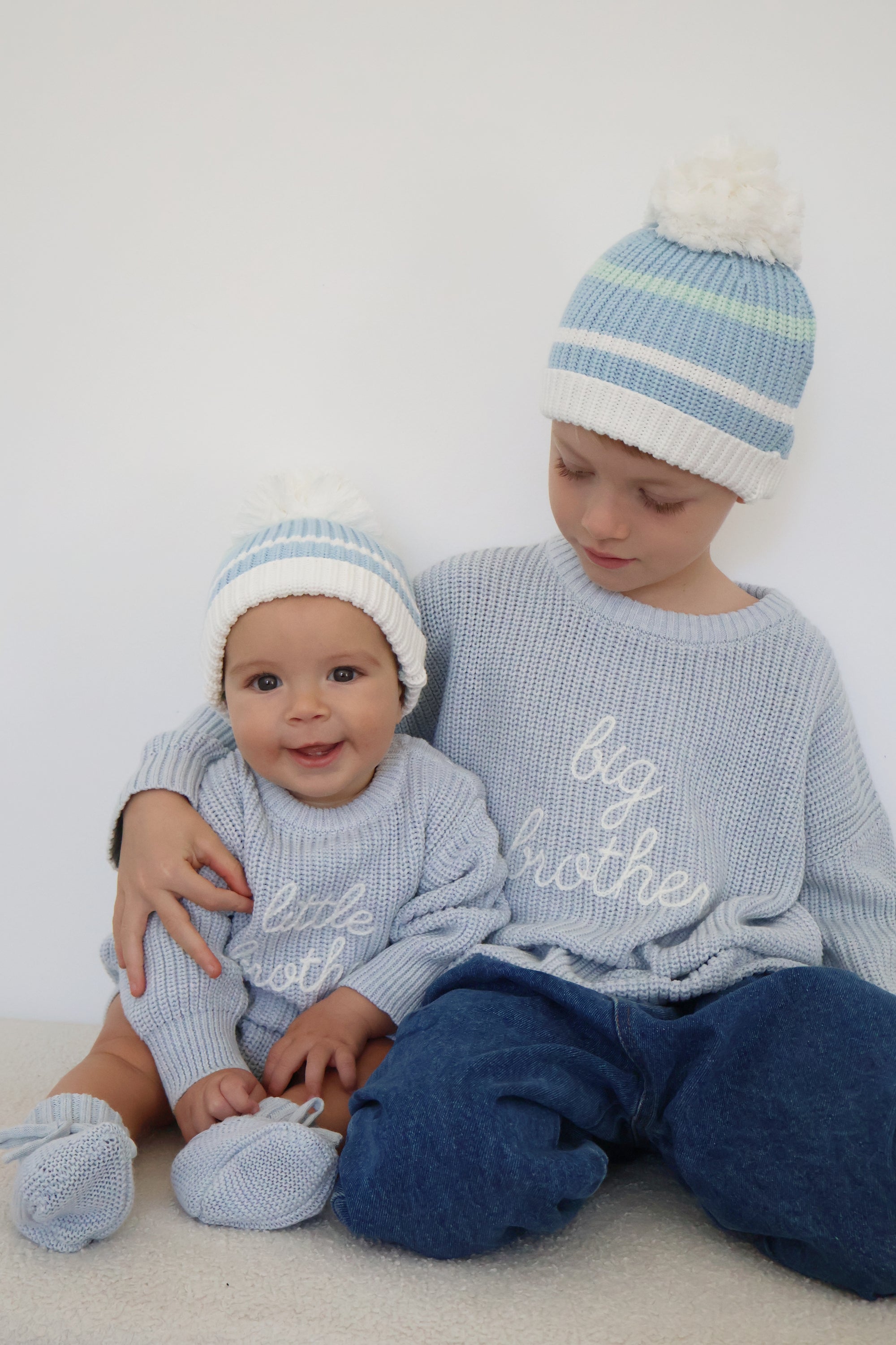 'Big Brother' Mini Knit Sweater - Powder Blue