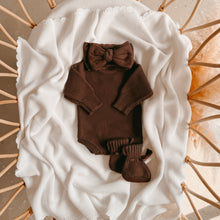 Load image into Gallery viewer, Long Sleeve Knit Romper - Espresso