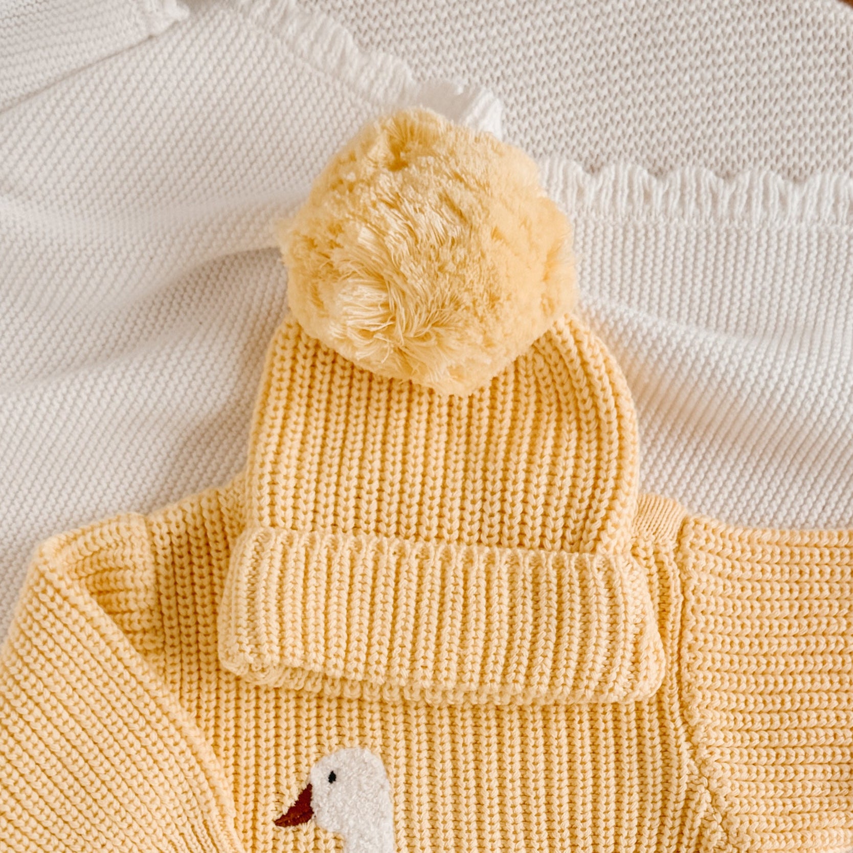 Goose Chunky Knit Romper - Lemon