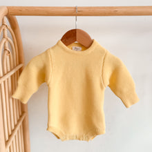 Load image into Gallery viewer, Long Sleeve Knit Romper - Lemon