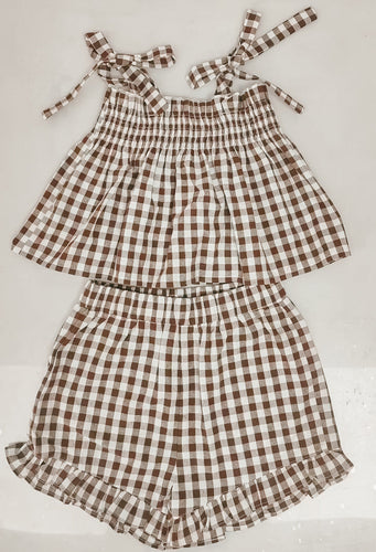 Cocoa Gingham - Two Piece Set