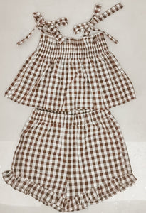 Cocoa Gingham - Two Piece Set
